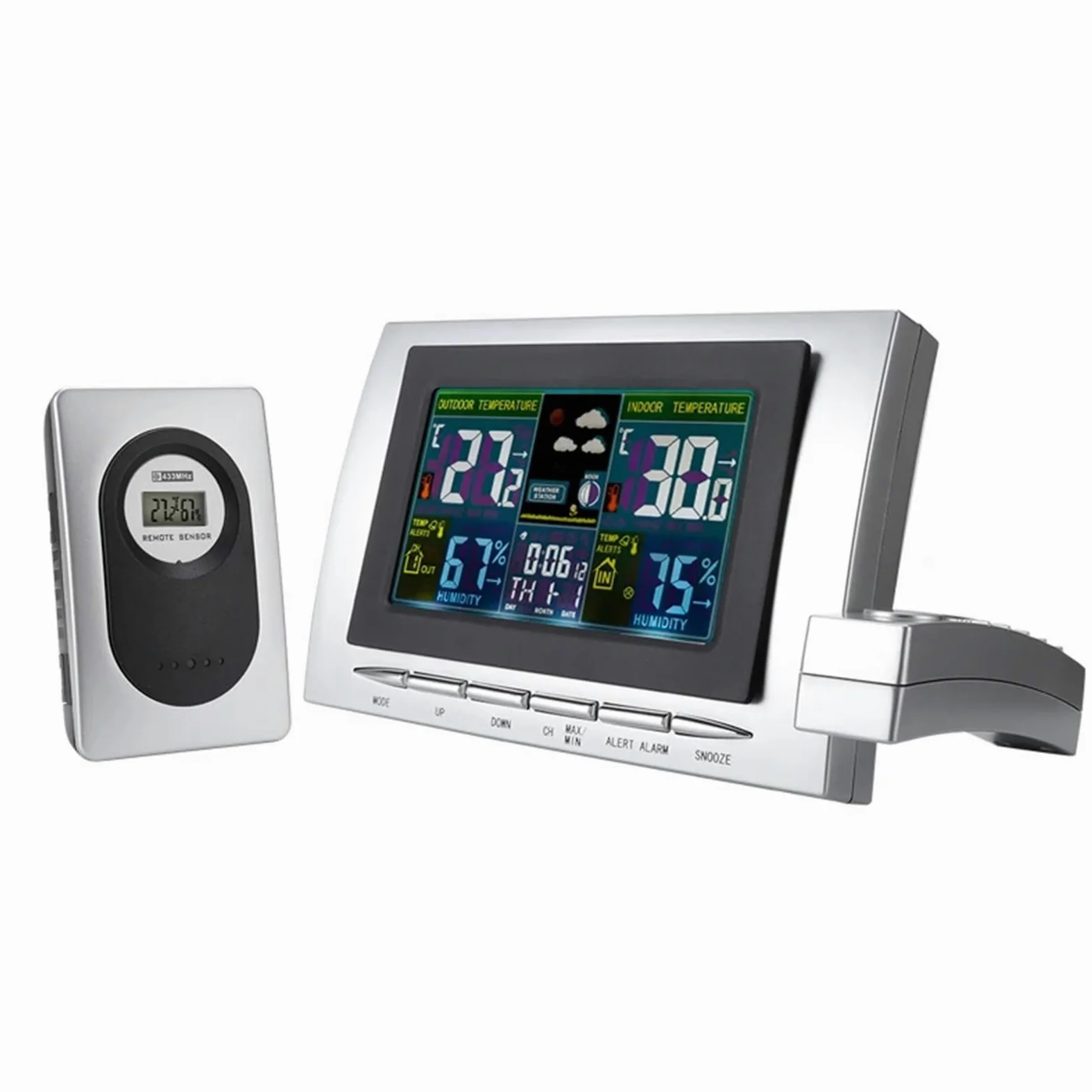 Estación Meteorológica Inalámbrica TS-H134G, termómetro Digital, Sensor for interiores y exteriores, pronóstico del tiempo, medidor de temperatura y humedad Cl