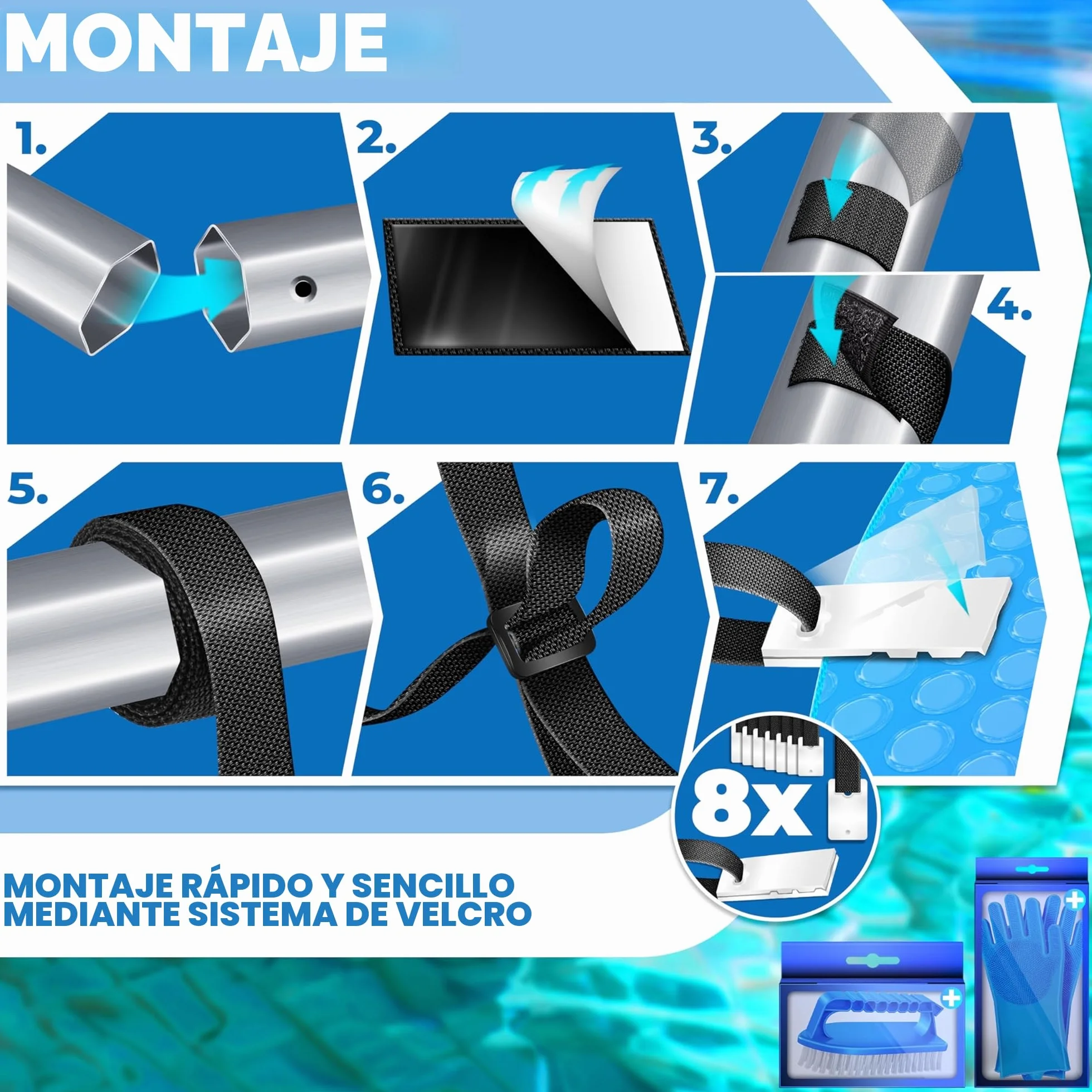 KESSER Enrollador de Piscina Premium Sistema Enrollable 1,05 m - 6,15 m para Lona Solar Móvil