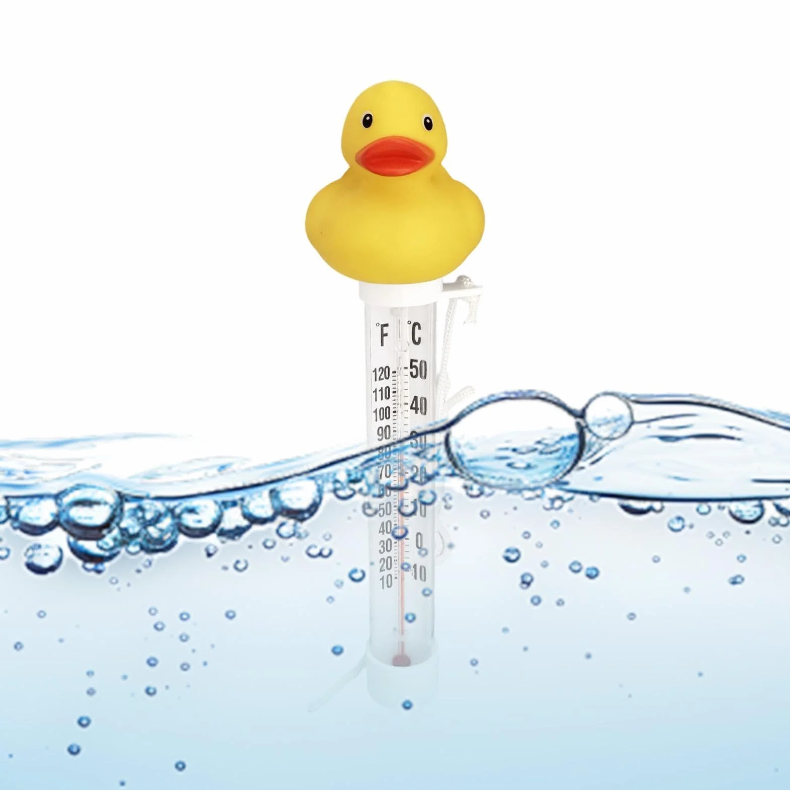 Termómetro Flotante Para Piscina Pato con Cuerda Medidor Temperatura Agua