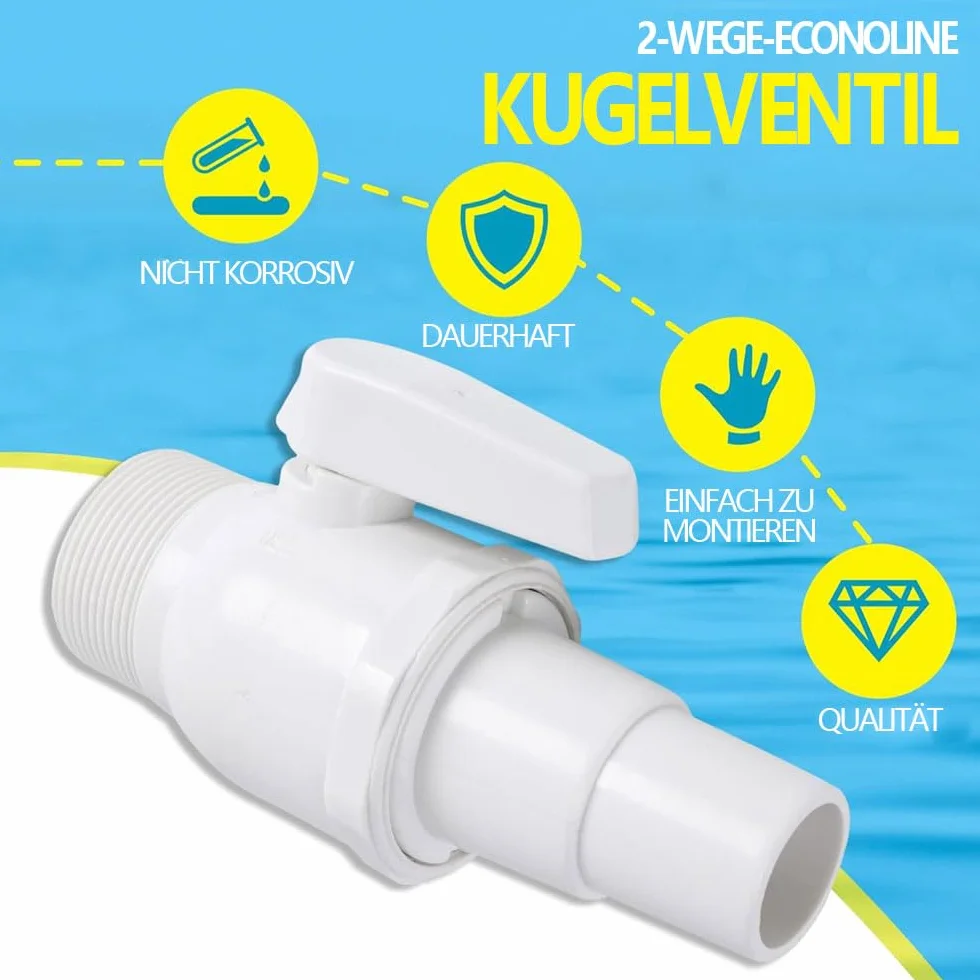 Válvula de Cierre para Piscinas 1,25-1,5 Pulgadas Accesorios Piscina (2 Piezas)