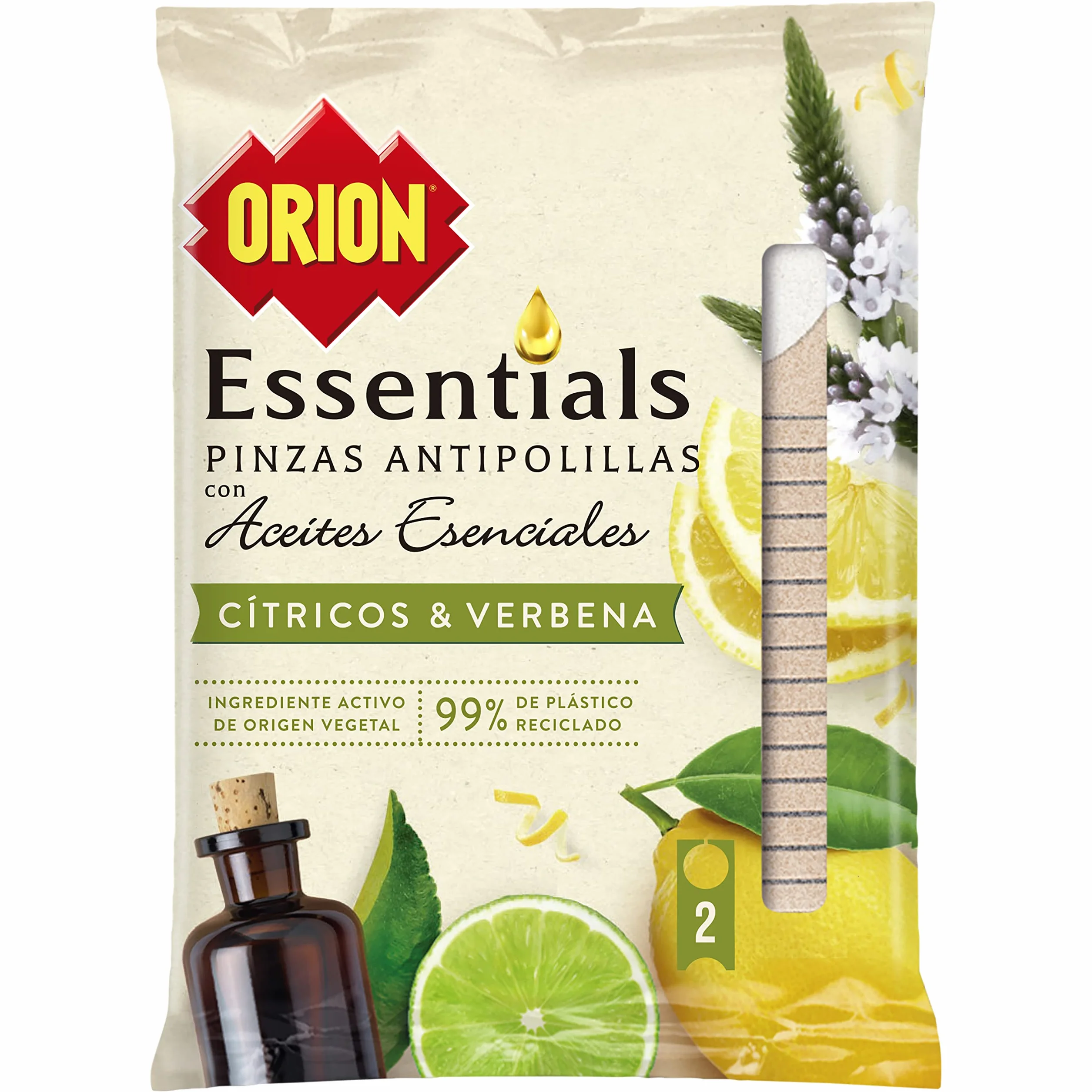 Orion Essentials Pinzas Antipolillas Cítricos 2uds
