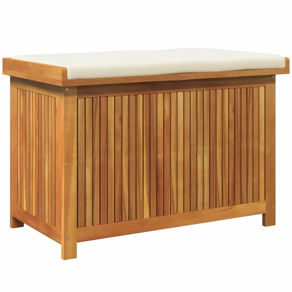 vidaXL Cojines para Exterior 90x50x60,5 cm Madera Maciza Acacia Cofre para Cojines Caja de almacenaje