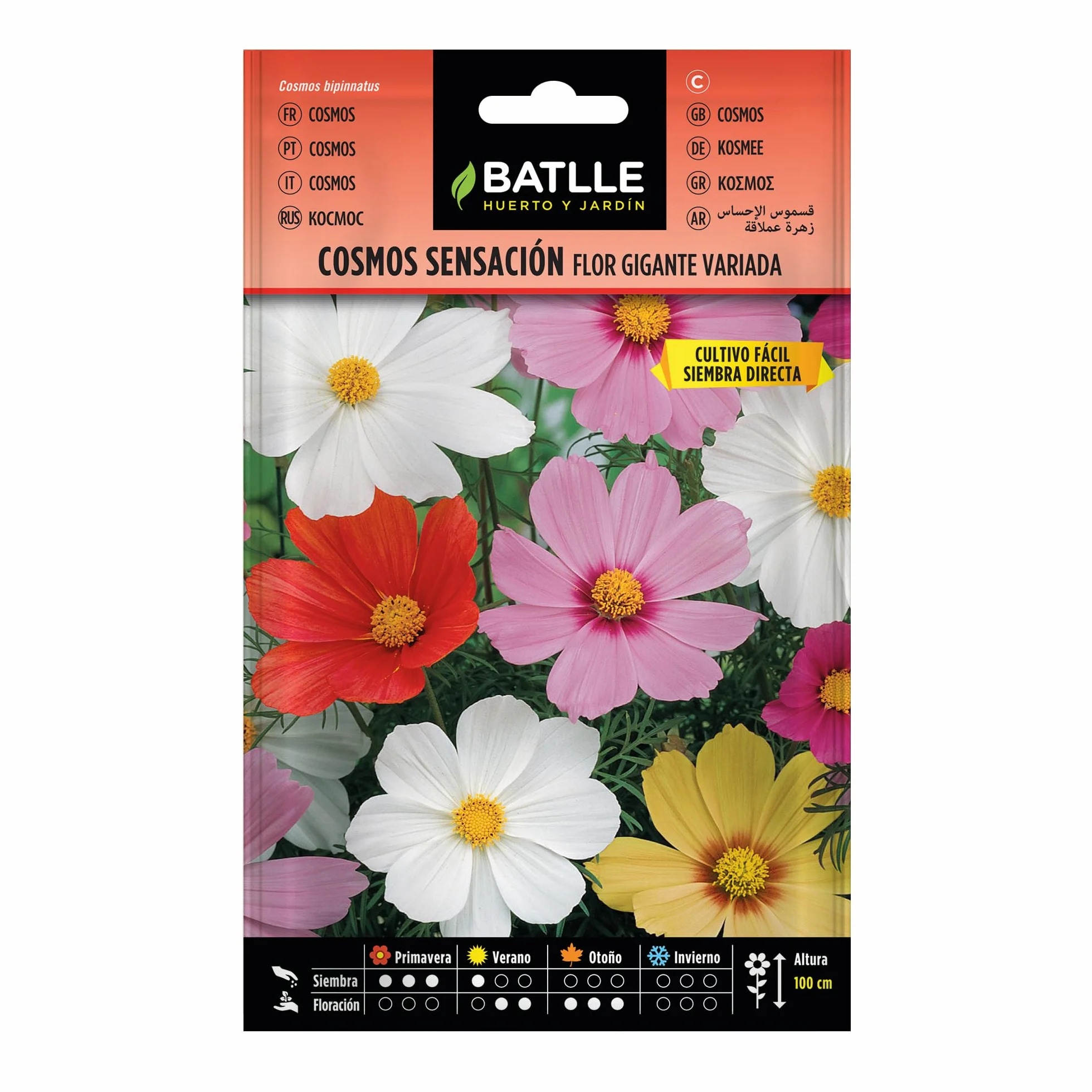 Semillas de Flores Cosmos Sensación Flor Gigante variada Batlle