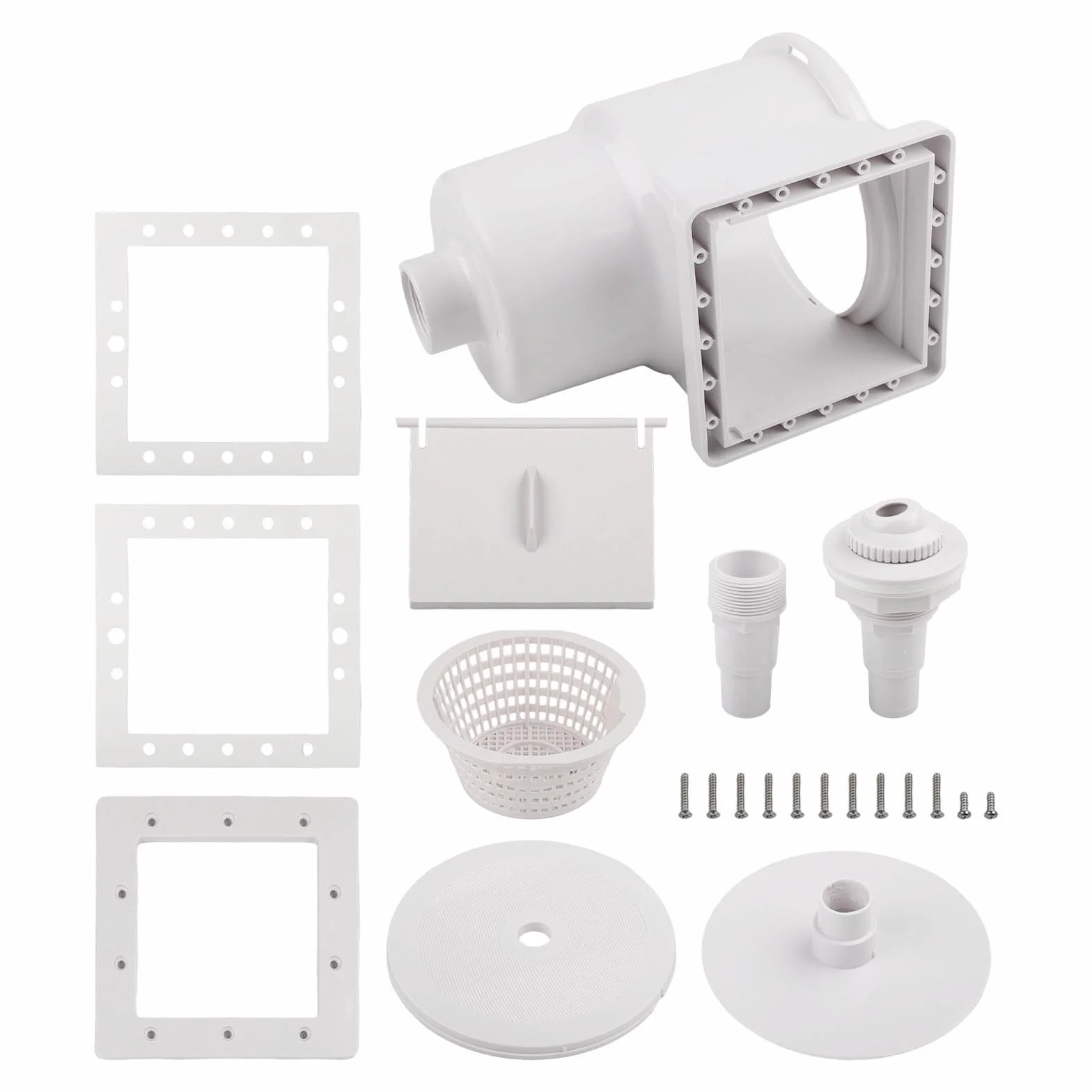 Skimmer de pared de piscina sobre el suelo de 6 pulgadas de repuesto para SP1091LX, ABS resistente a los rayos UV para limpiador de desechos de superficie con aspiradora y adaptador de manguera