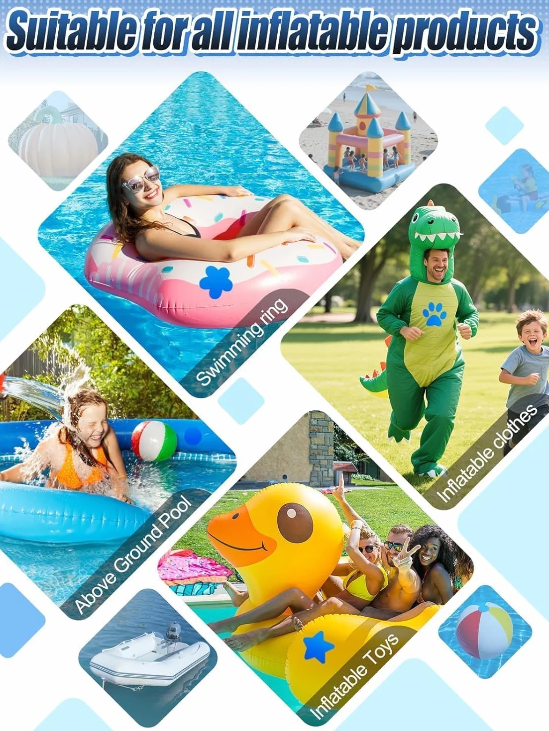Parches Piscina Autoadhesivos Reparación 2.8FT x 2FT Impermeables PVC Pool Liner Patch