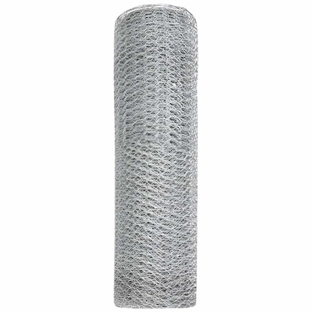Genérico Cerca Hexagonal Plateado 0,8 x 50 m Acero galvanizado,Bricolaje,Vallas de jardín,Paneles de Vallas,Plata,42005713