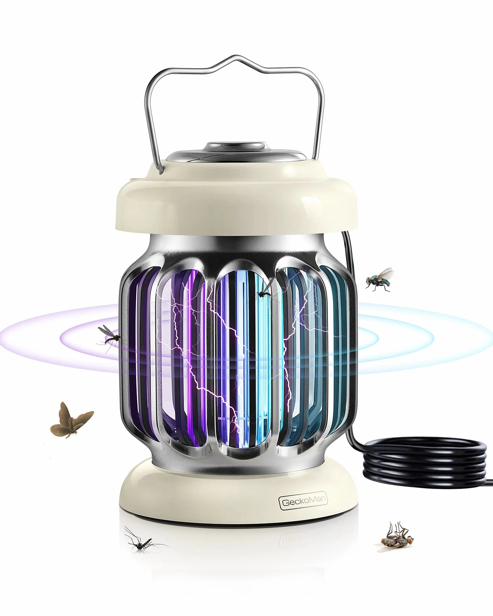 GeckoMan Spectre híbrido, interruptor impermeable, lámpara antimosquitos exterior e interior, lámpara antimosca, mata mosca eléctrica, atrapa mosca, trampa para moscas, dispositivo antigoteo mosquitos