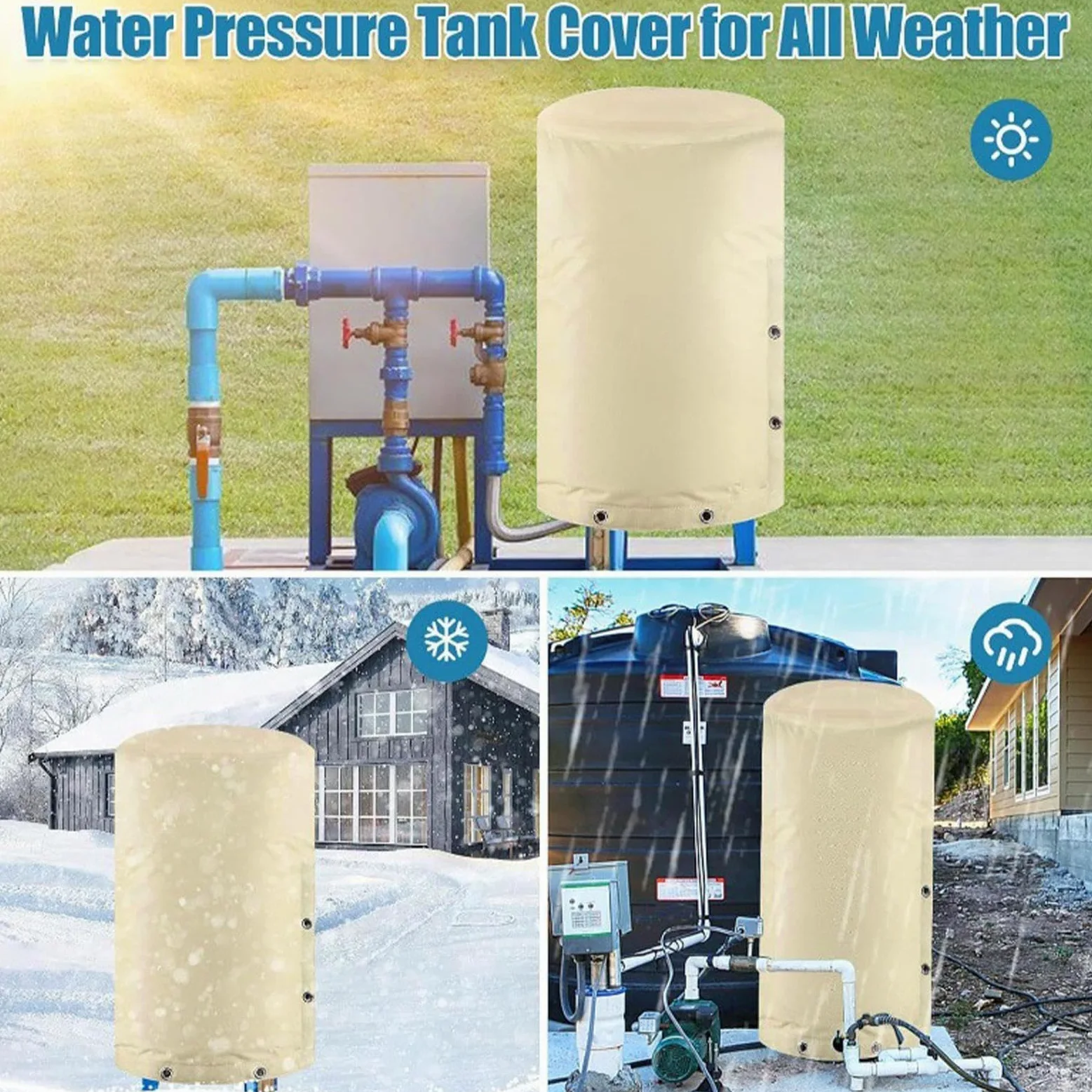 Cubierta Del Tanque De Presión - Protector De Bomba De Agua | Protector De | Bomba De Agua | Aislamiento Del Tanque De Presión Para El Paisajismo Del Patio Agrícola, Césped De Trasero