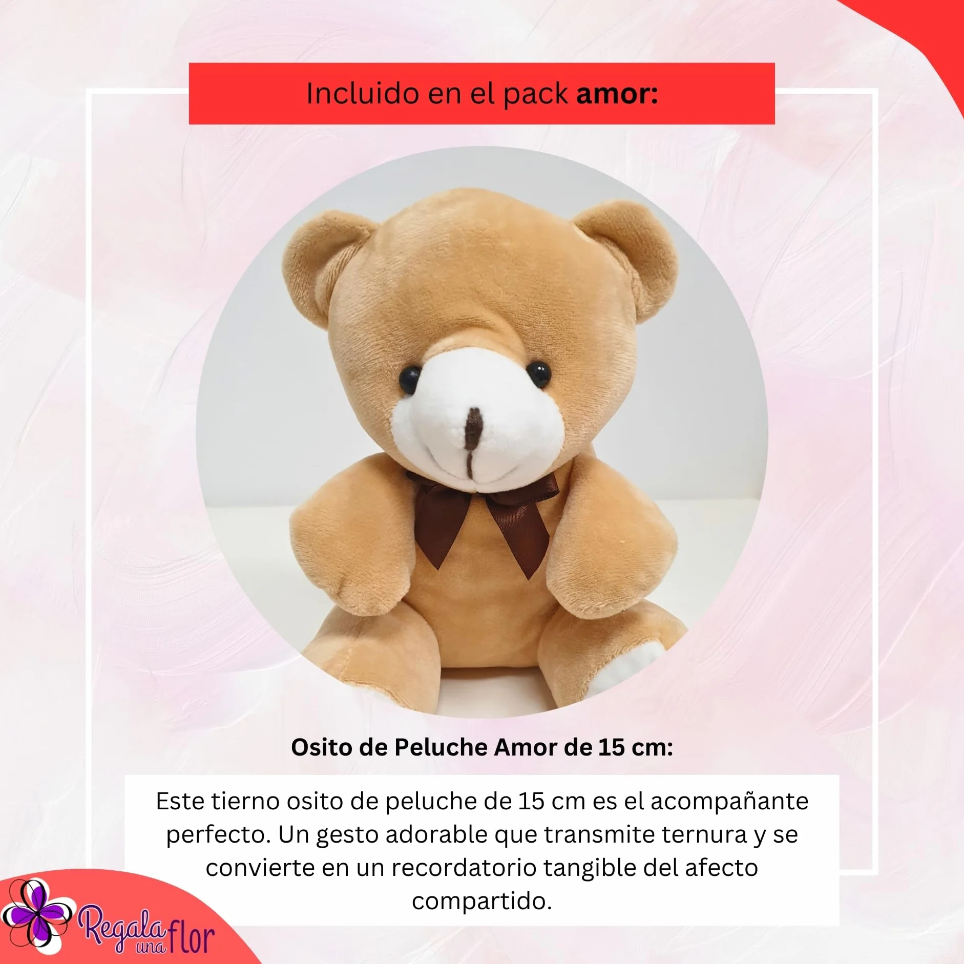 Ramo de 6 rosas naturales a domicilio con osito y tarjeta de dedicatoria
