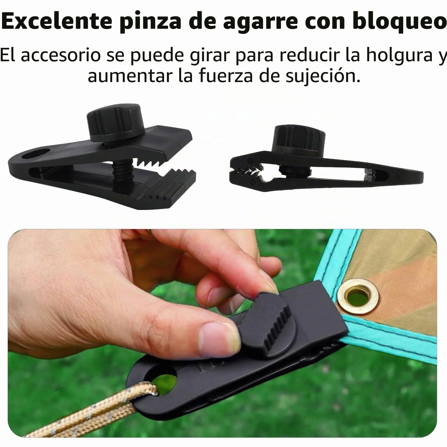 Sujeciones resistentes para lona antiviento con cierre de pinzas de cocodrilo 20 PCS