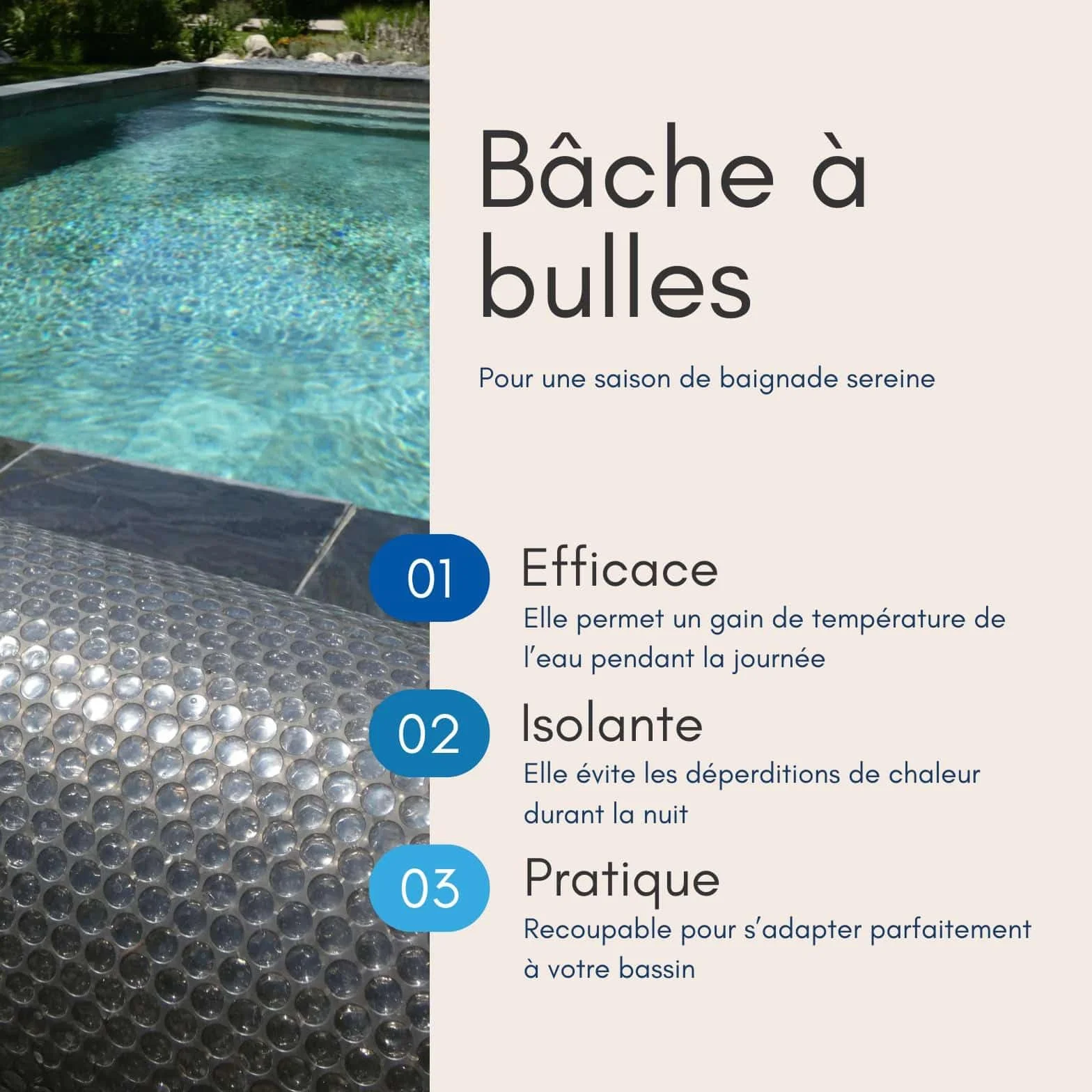 Manta solar para piscina gris plateado rectángulo 8 x 4 m grosor 350 micras lona de burbujas