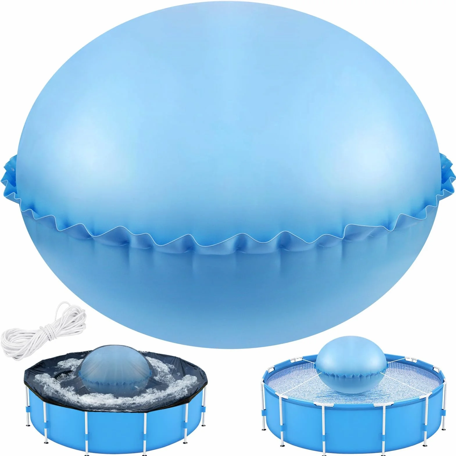 Cojín de Piscina de Invierno 120 x 120 cm, Cojín de Aire para Cubierta de Piscina