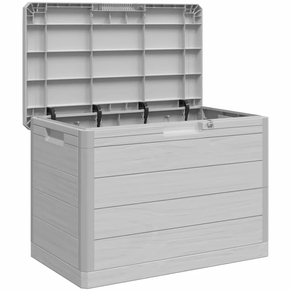 VidaXL Baúl para Cojines de Jardín Polipropileno Gris 77,5x44,5x53 cm Caja de Almacenaje