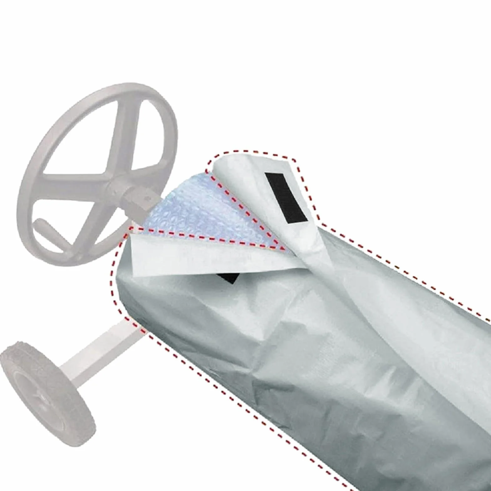 Rodillo protector manta solar piscina cubrir piscinas gris