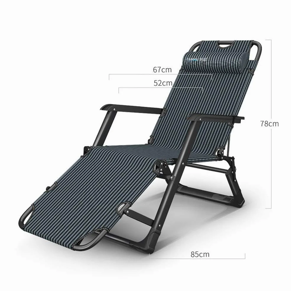 Sillas Plegables de Gravedad Cero, Ajustables, con 10 Niveles de inclinación, para Playa, Patio, Piscina, jardín, Camping, Exteriores, Patas cuadradas de Acero (Color: Negro)