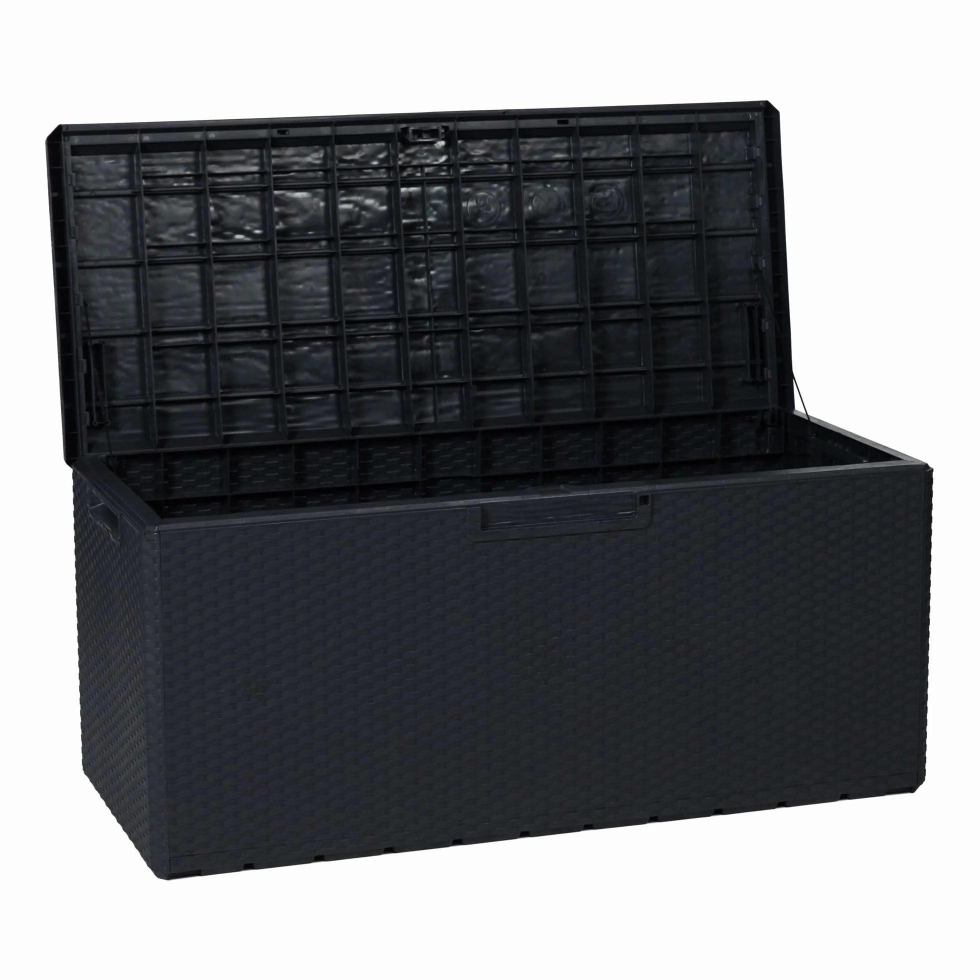 Toomax Baúl multibox Portofino Exterior con Asiento 340 litros Efecto Madera Antracita 123,7x54,5x56,2 cm