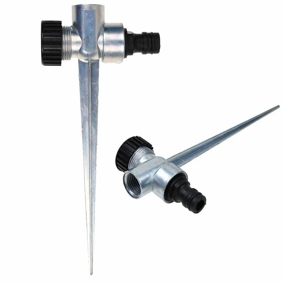 Cabeza de rociador de plástico y aleación Ajustable 0-360 Grados Riegador de riego para Suministros de riego Legal de jardín 1/2" Alloy Ground Insert All Metal 5 Piezas