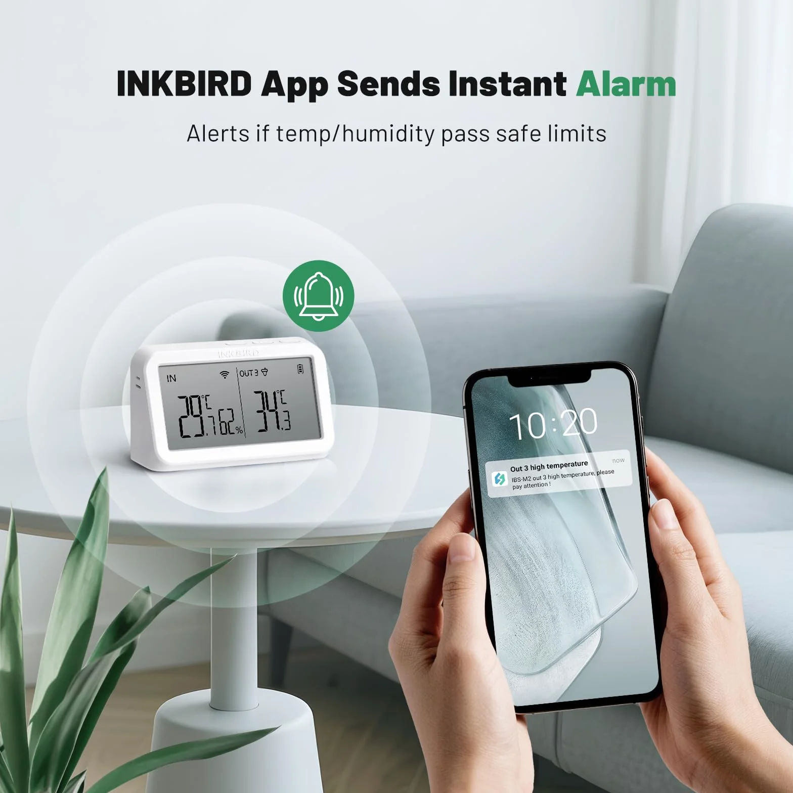 Inkbird Termómetro Piscina WiFi IBS-M2, Monitor Temperatura Humedad, Control APP, 9 Canales, Flotante