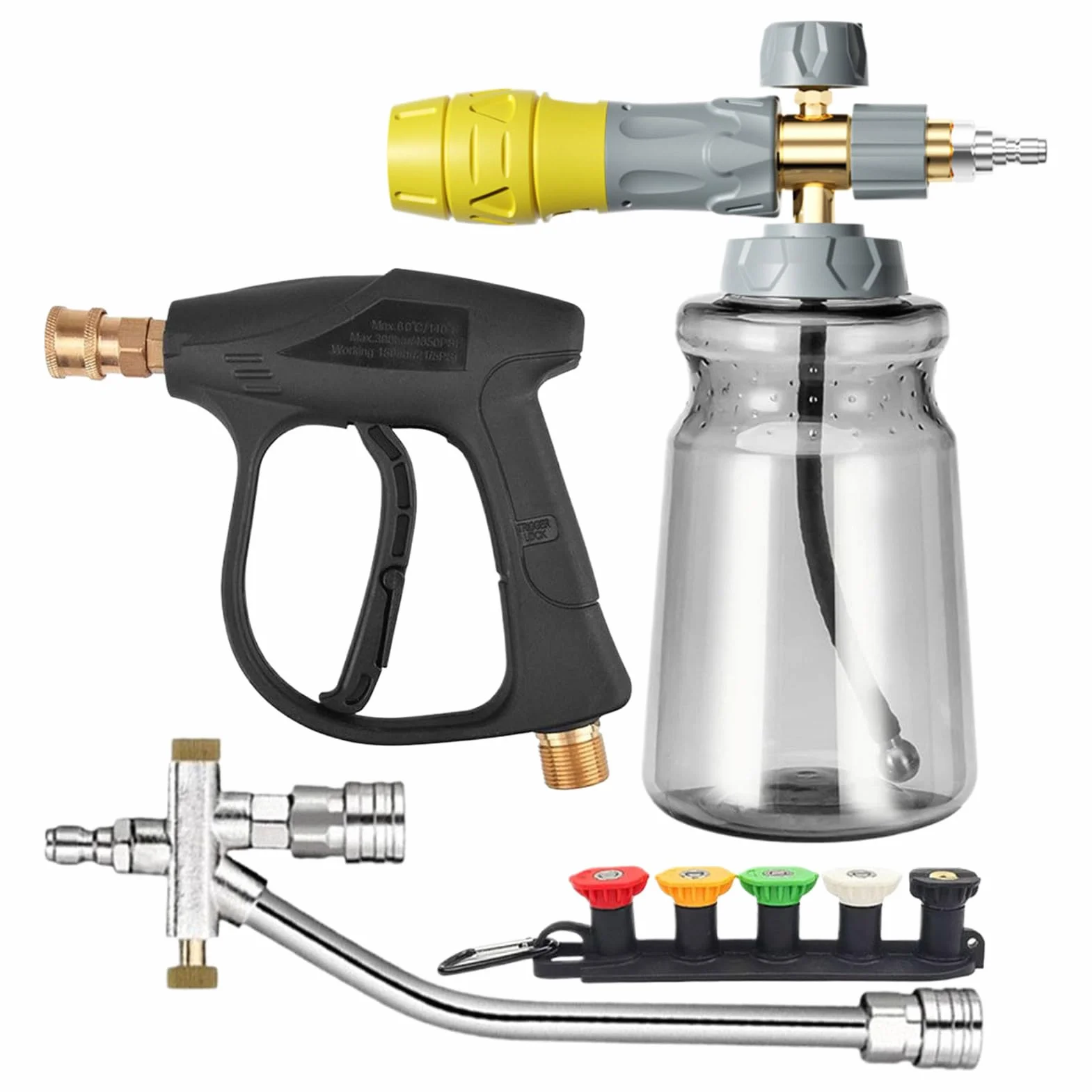 Pulverizador de Espuma para Lavado de Coche, rociador de Manguera de jardín de Espuma, Herramienta de Lavado Resistente al Desgaste para Paredes Exteriores, techos, calzadas, Camiones, Suelos