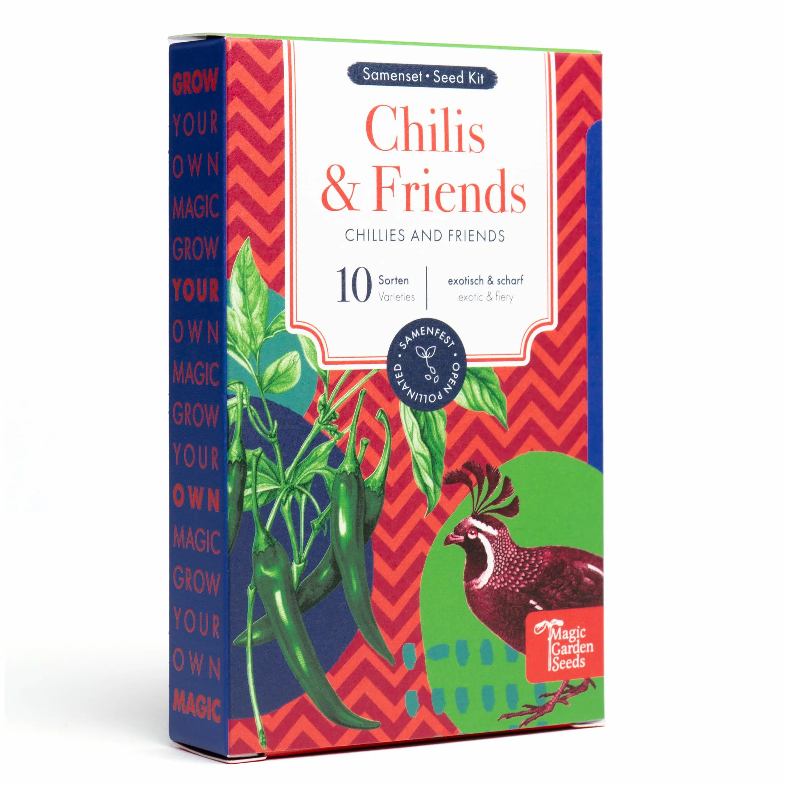 Chiles & Compañeros 10 variedades de chiles y hierbas de polinización abierta Kit de semillas