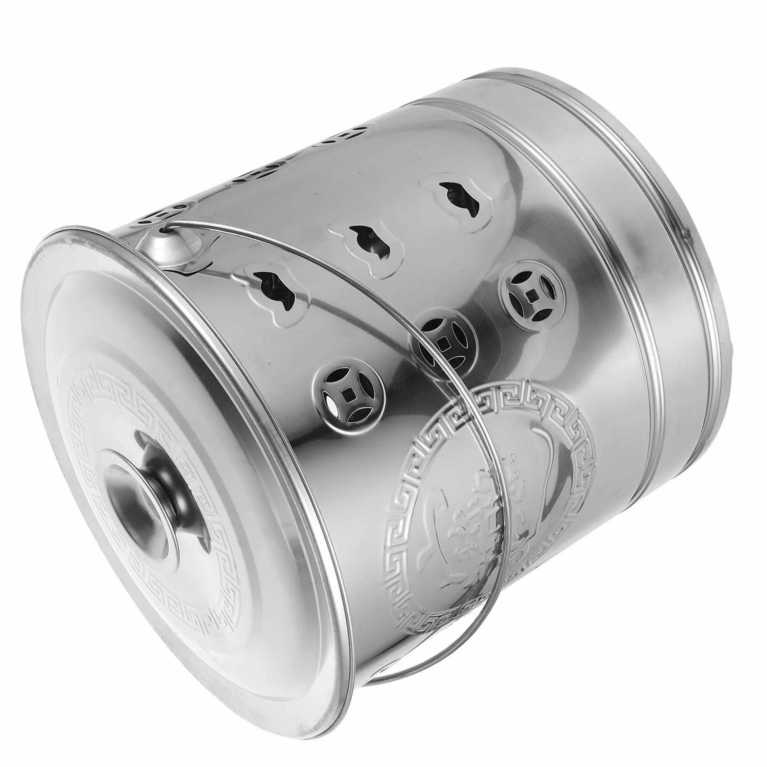 Incinerador de Acero Inoxidable para Quemar Papel Ritual Cubo Portátil con Asas Grandes Resistente y Duradero para Exteriores Jardines y Templos Modelo Pequeño sin Interior