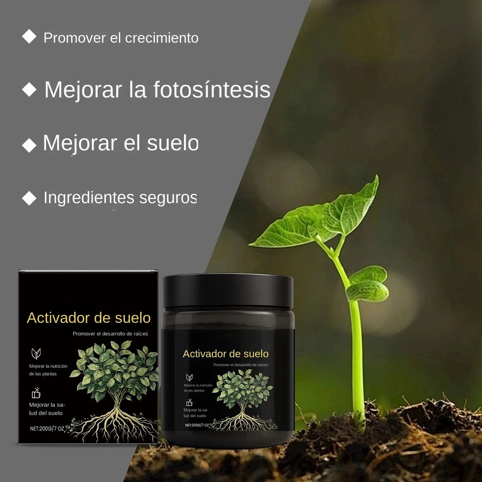 Activador de Suelo para Plantas Favorece el Crecimiento de Raíces para Jardín