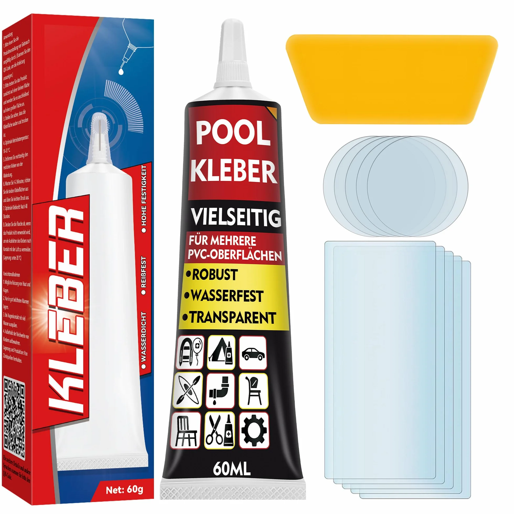 Pegamento para Piscinas Desmontables y Liners, Adhesivo PVC para Reparar Artículos Inflables