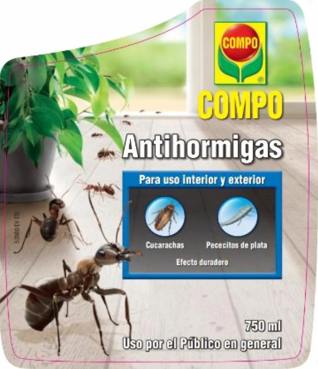 COMPO Antihormigas Pistola 750 ml Envase pulverizador Uso doméstico Hogar jardín