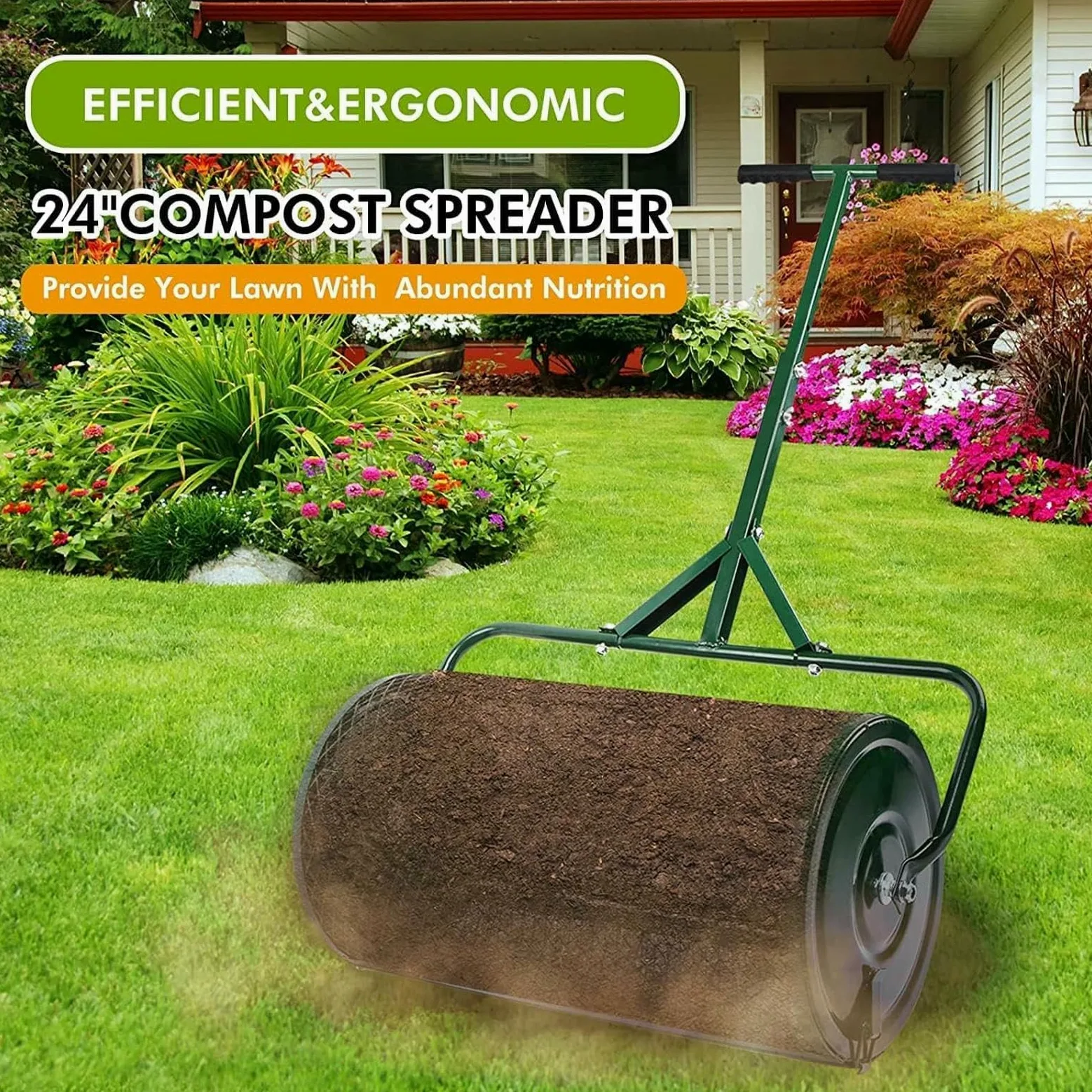 Distribuidor de Compost, Distribuidor de turba, Distribuidor de Fertilizantes, Distribuidor de Malla metálica Ligero y Duradero para Plantar y sembrar