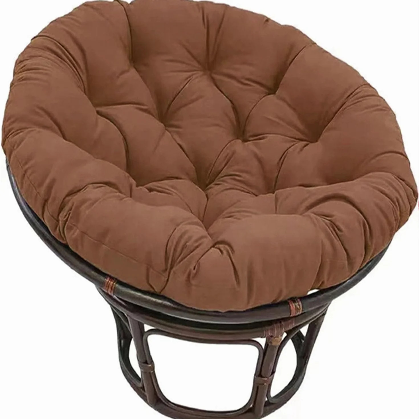 Cojines redondos de ratán para sillón, uso al aire libre, jardín, interior, columpio, sofá, accesorios para uso doméstico (café, 90 x 90 cm)