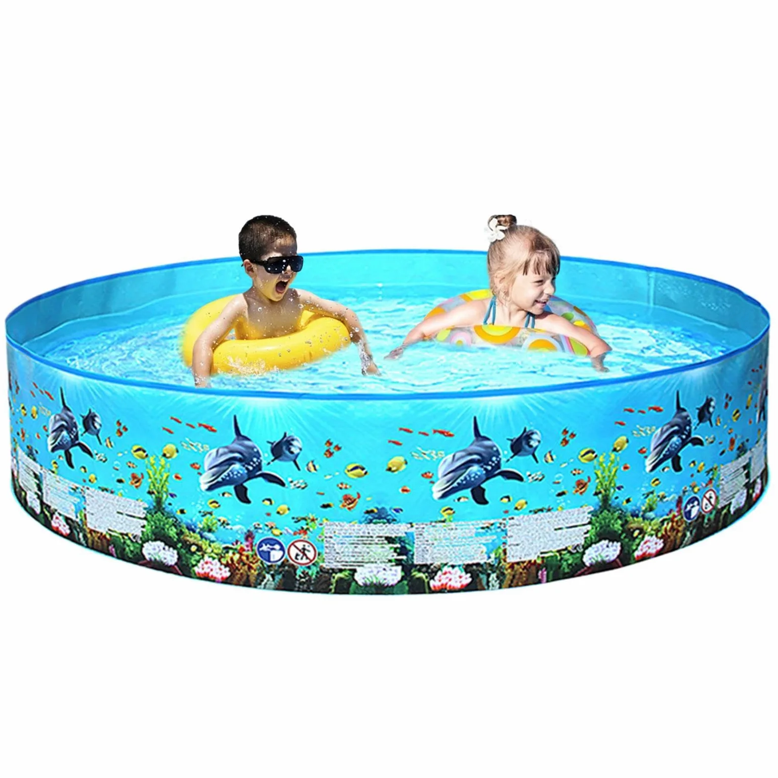 Piscina Plegable Bañera De Natación Al Aire Libre No Inflable | Piscina Plegable con Agua Para Jardín, Patio, Patio Trasero, , Césped, Terraza, Verano, Adultos y Niños
