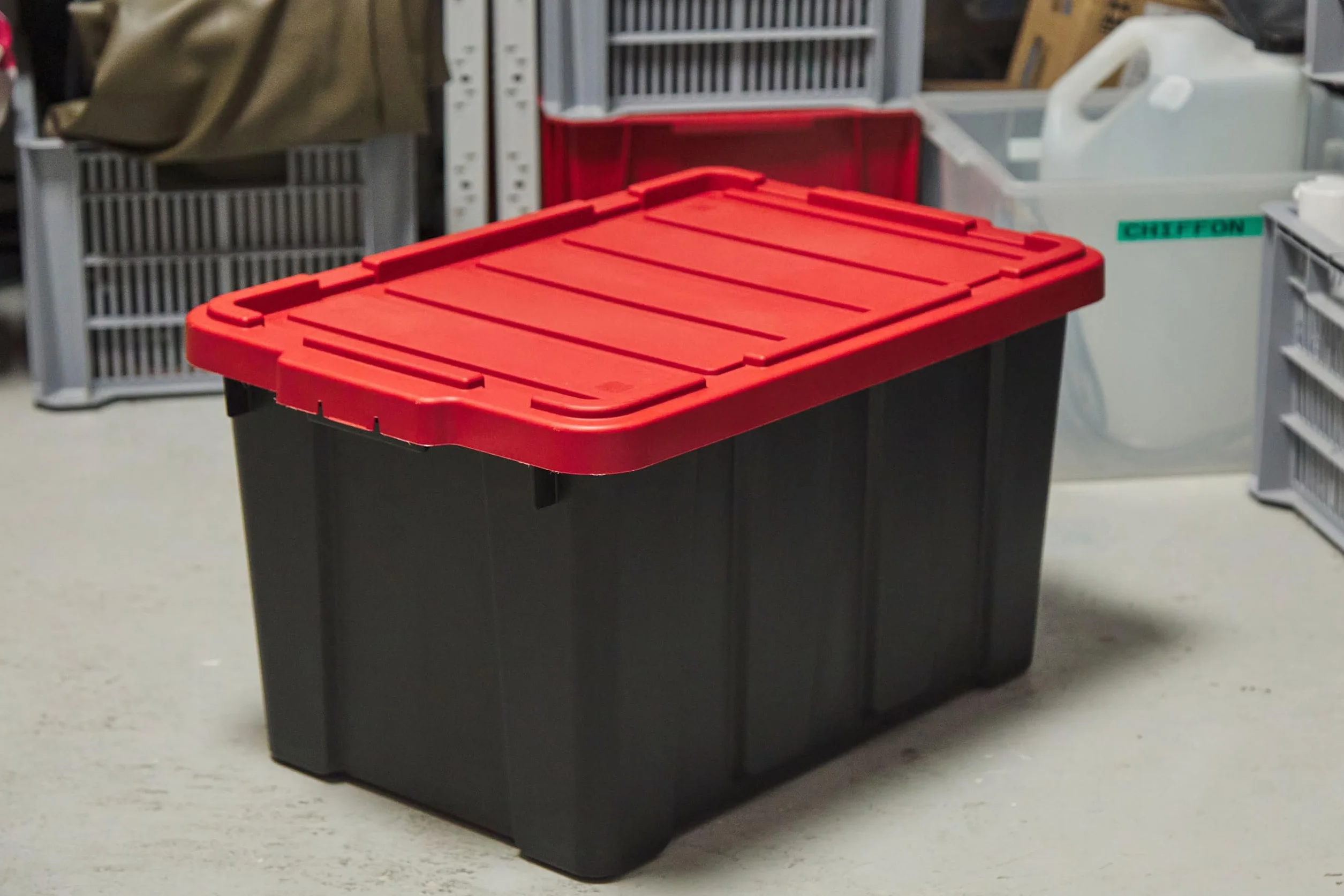 Iris Ohyama Cajas de Organización 50L Rojo Apilable Plástico DDSKT-450