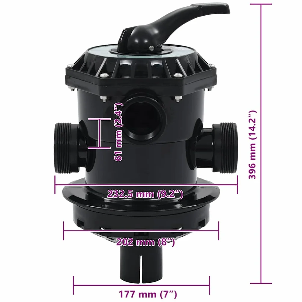 vidaXL Valvula Multipuerto para Filtro de Arena ABS 1,5" 6 Vías Piscina