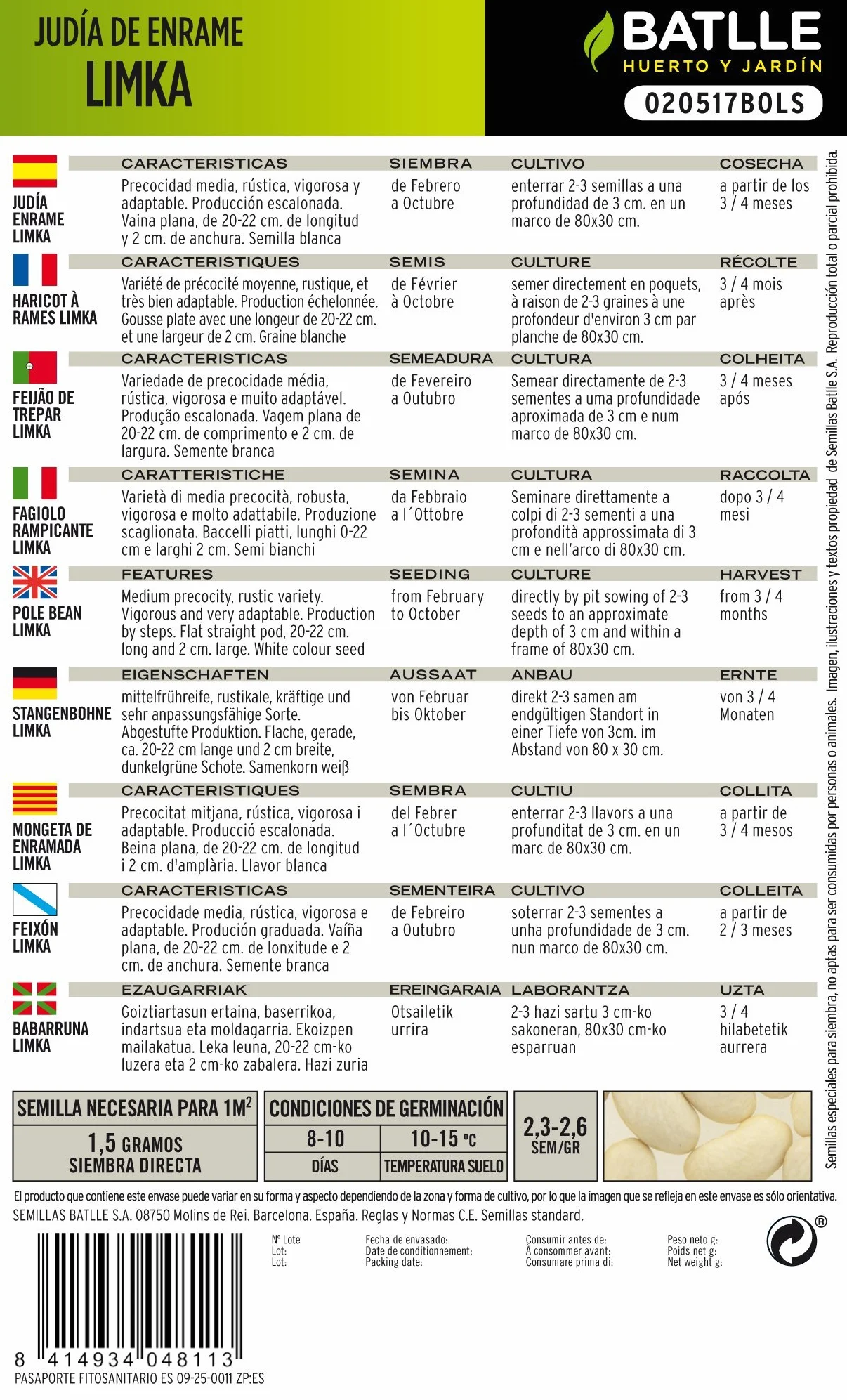 Semillas Batlle Judia LIMKA
