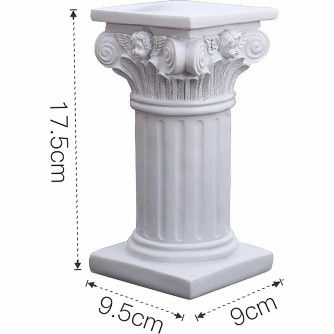 Columnas Romanas Decorativas de Resina 3.7x3.5x6.9 Pulgadas Pedestal Blanco
