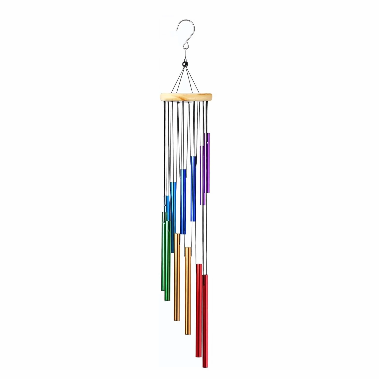 Campanas de Viento Coloridas de Metal para Jardín Exterior Decoración