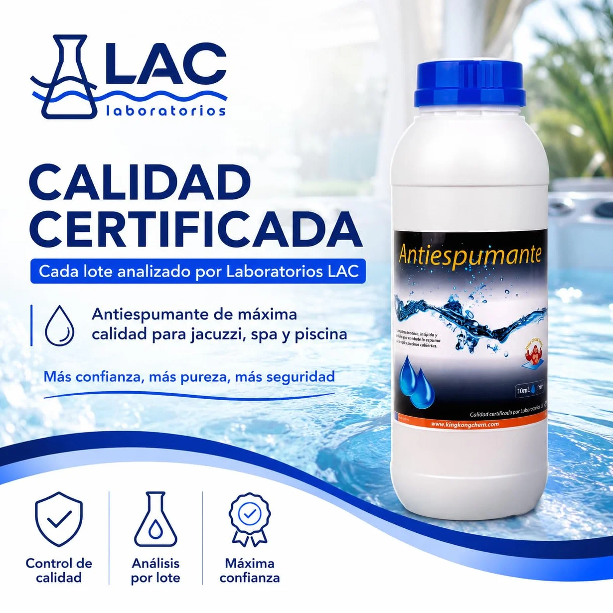 Diasa Industrial Antiespumante Piscina y SPA 1 Litro
