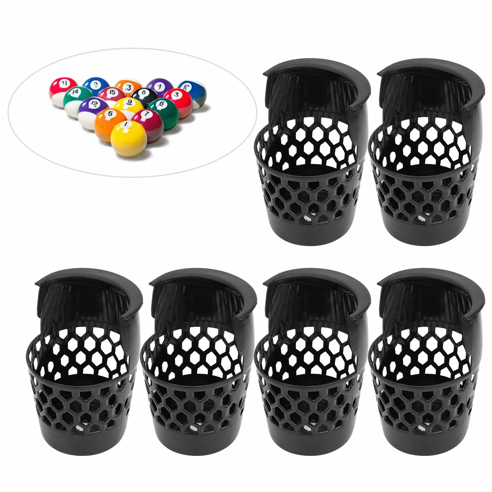 Bolsillos de Almacenamiento de Bolas de Billar de Plástico, 6 uds, Accesorio para Mesa de Billar