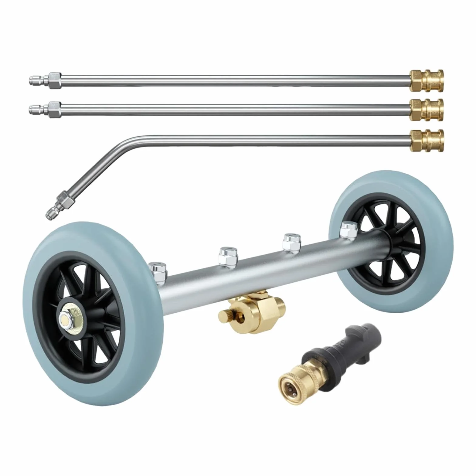 Pressure Washer Limpiador de Chasis con Sprayer Y Broom para Lavado Eficiente en Fondo de Vehículo Adecuado para Limpieza de Coches Camiones Patios