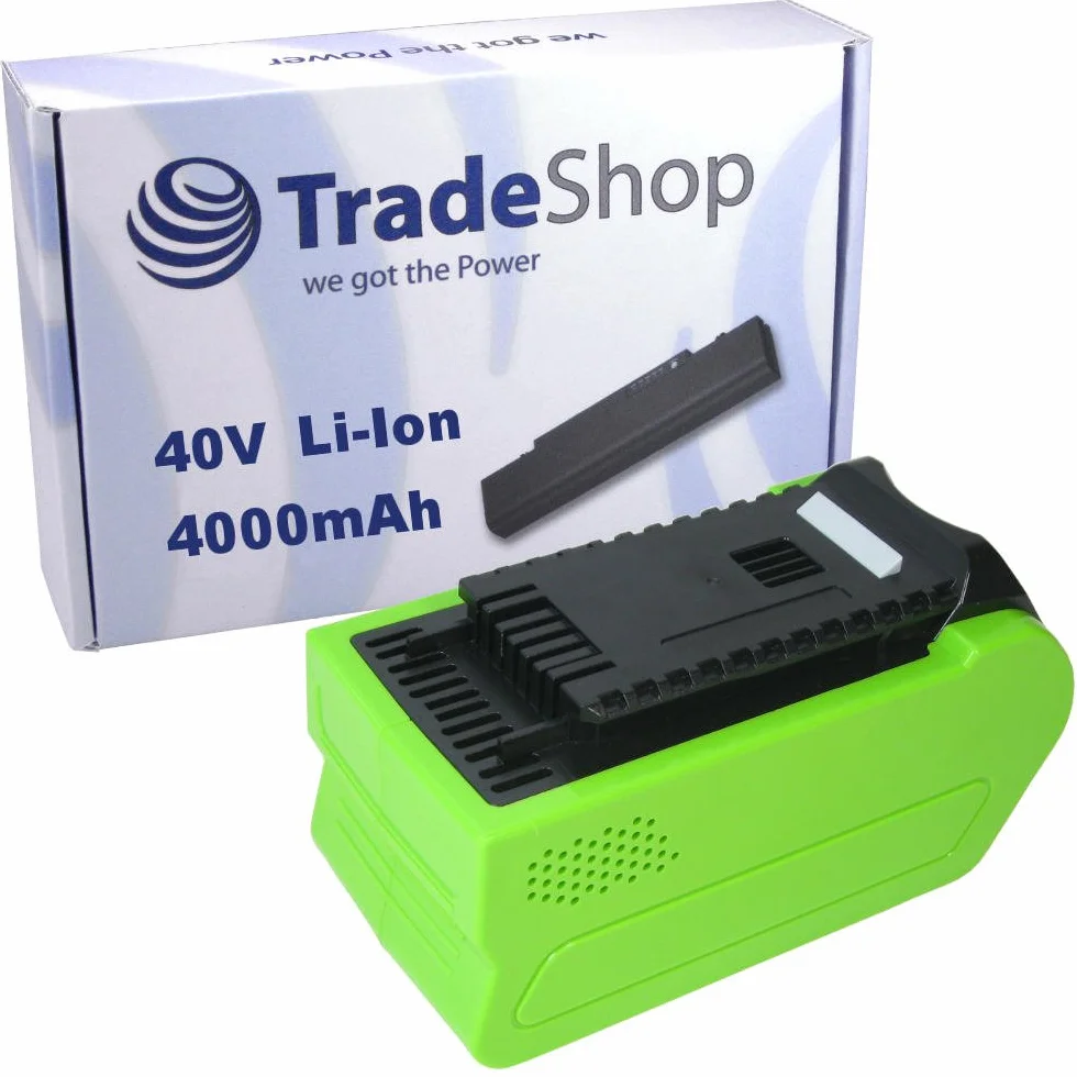 Trade-Shop Powerworks 2900113 - Batería de ion de litio para herramientas de jardín (40 V, 4000 mAh, sustituye a Cramer 40 V110 40 V220, Powerworks 40 V)