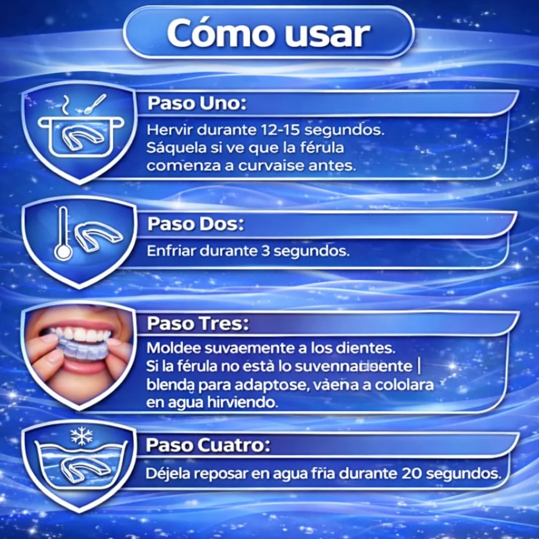 Runesol ferula descarga bruxismo, 4 x Normal, protector bucal para dormir