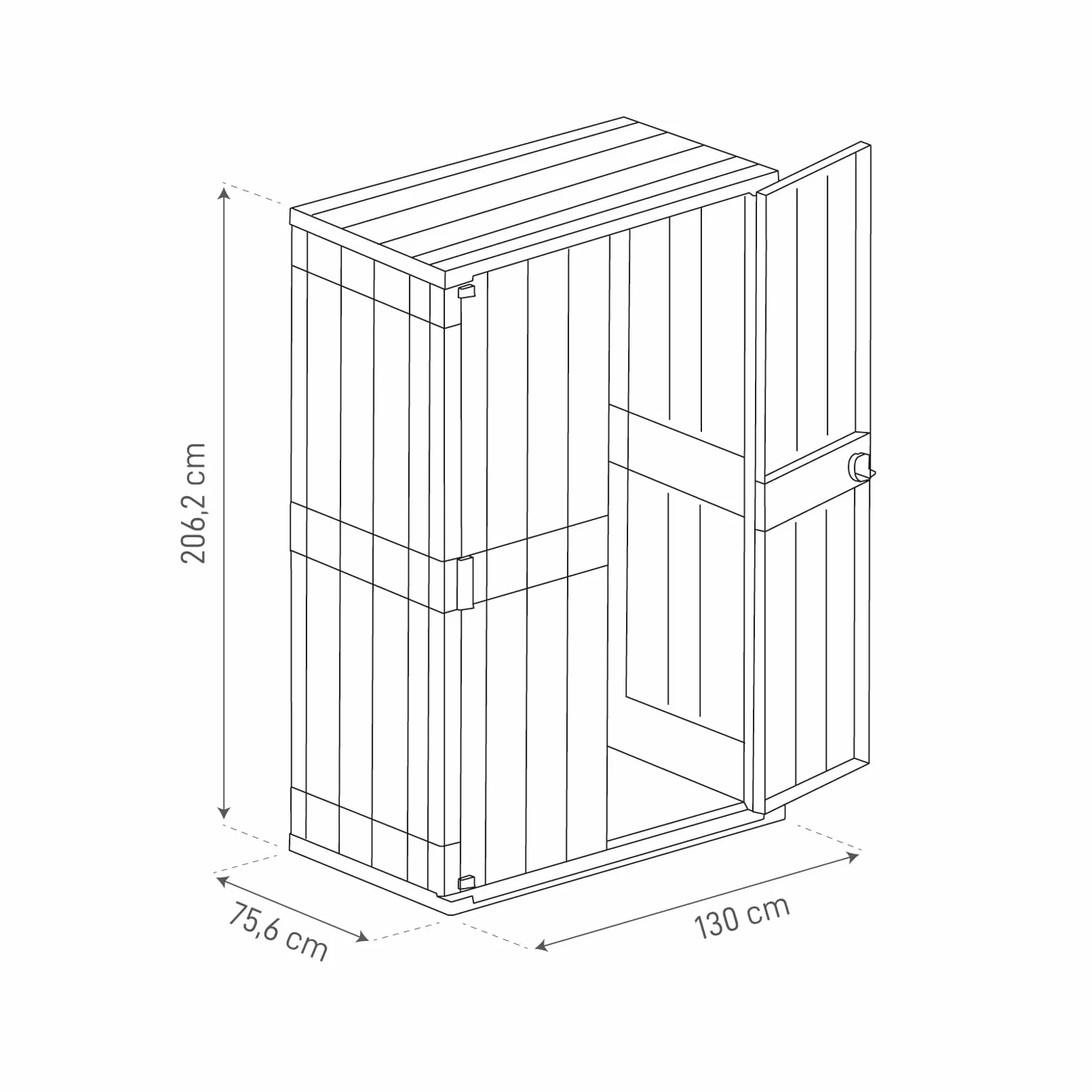 Toomax Baúl de Exterior para Herramientas 1670L Polipropileno Reciclado Efecto Madera Gris Topo Antracita