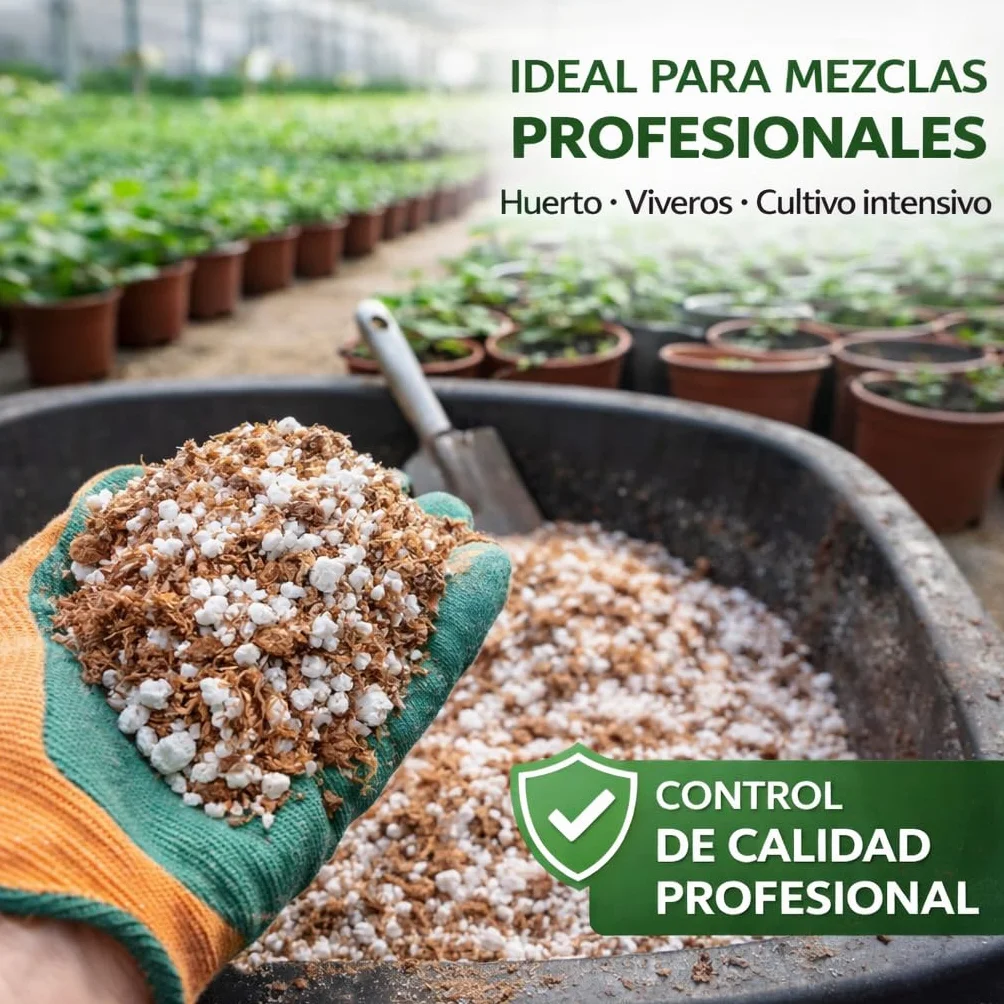 Fertigoo® Perlita 25L Granulometría Gruesa 3-6mm Baja Polvosidad Alta Aireación y Drenaje