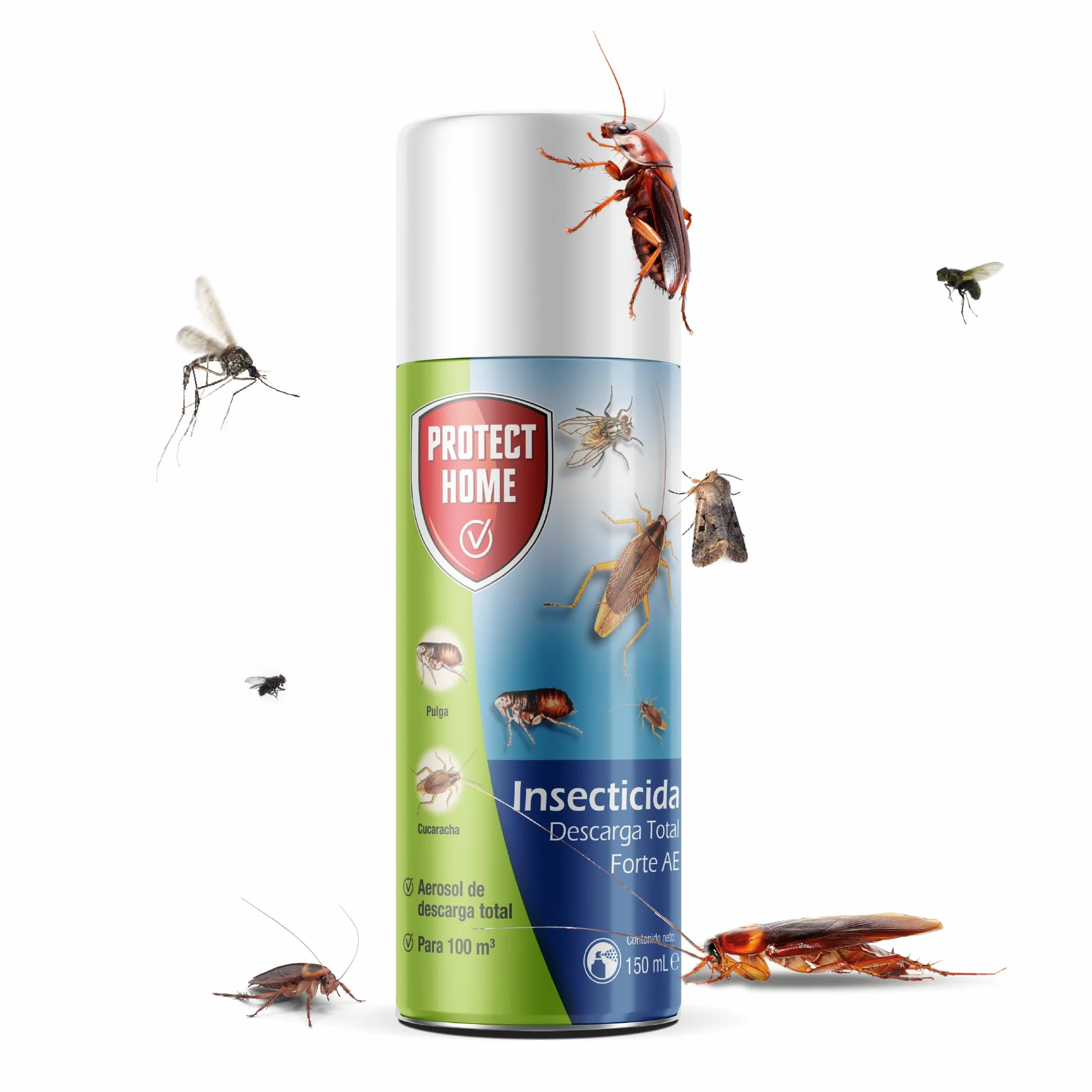 Insecticida Descarga Total Automática Elimina Insectos Voladores y Rastreros Acción Rápida 3 Minutos