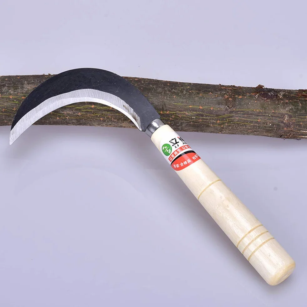Hoz de Acero Japonesa para Jardinería con Mango de Madera