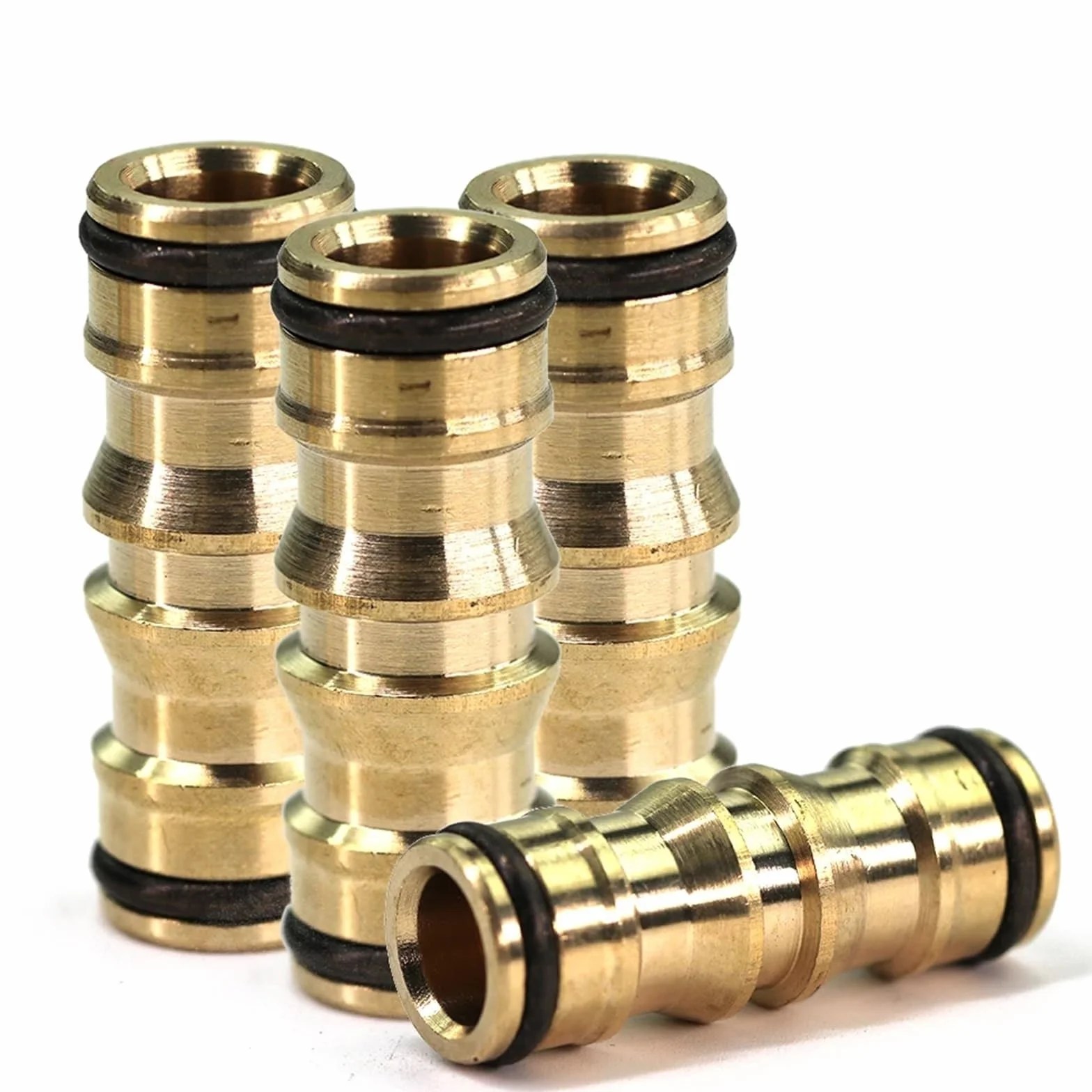 Adaptador de conector rápido de boquilla de latón de 16 mm for manguera de riego de jardín (3 unidades)