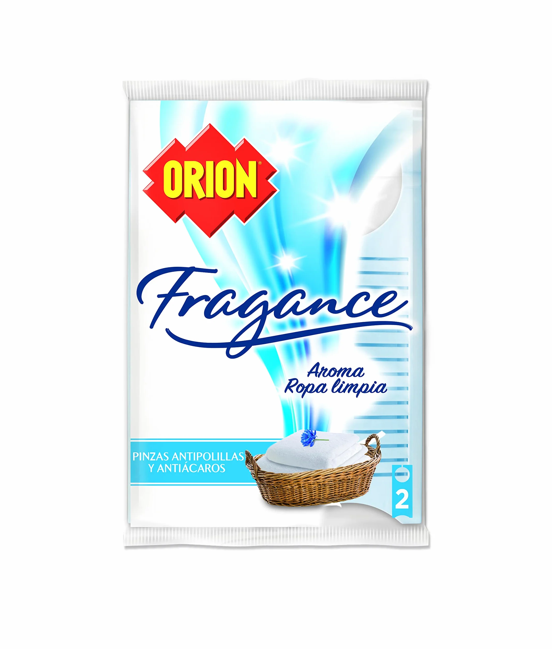 Orion Fragance - Pinzas Ambientadoras Antipolillas, contra Insectos, para Armarios, Aroma Ropa Limpia - 2 pinzas