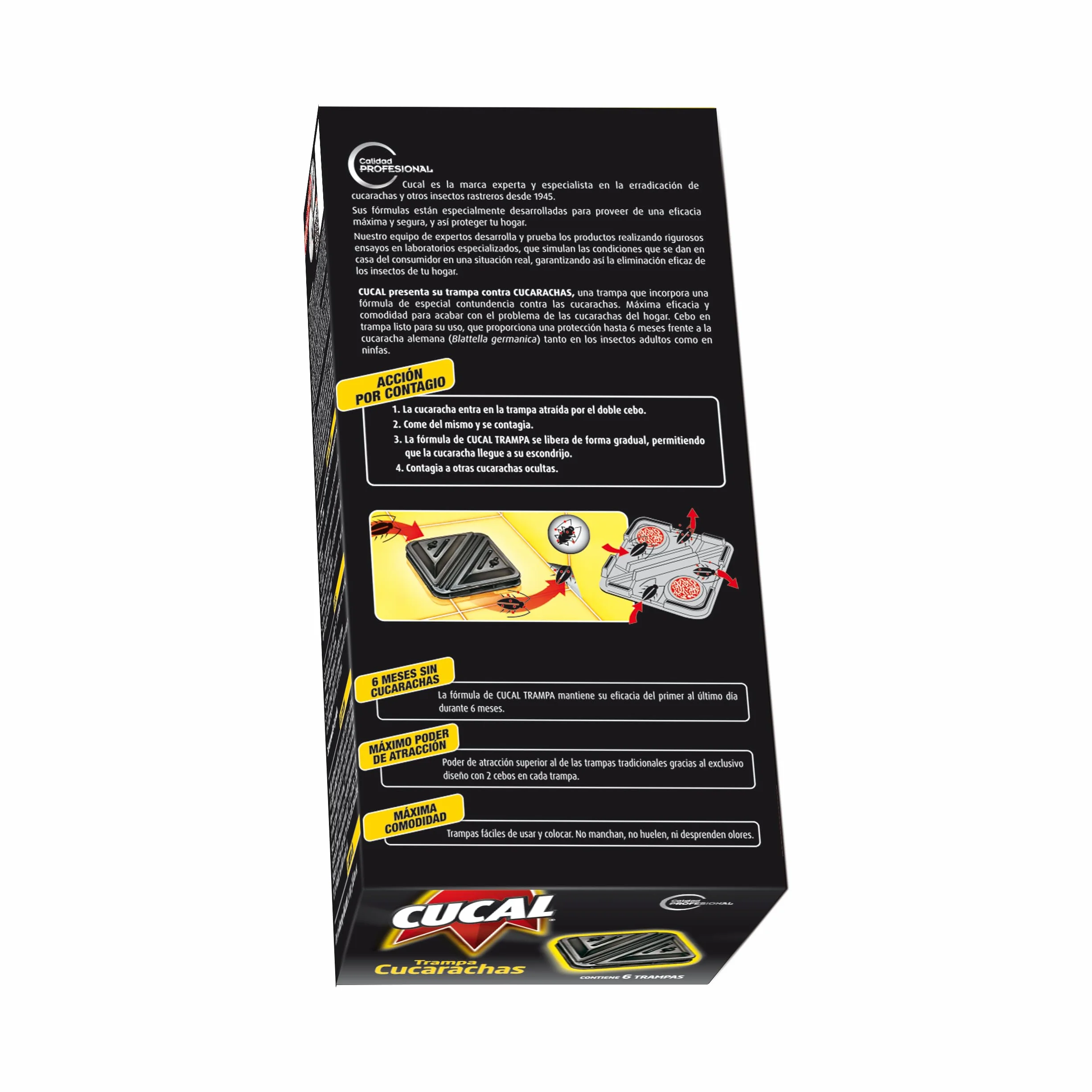 Cucal Insecticida Trampa Cucarachas Doble Cebo Pack 3 Total 18 Unidades