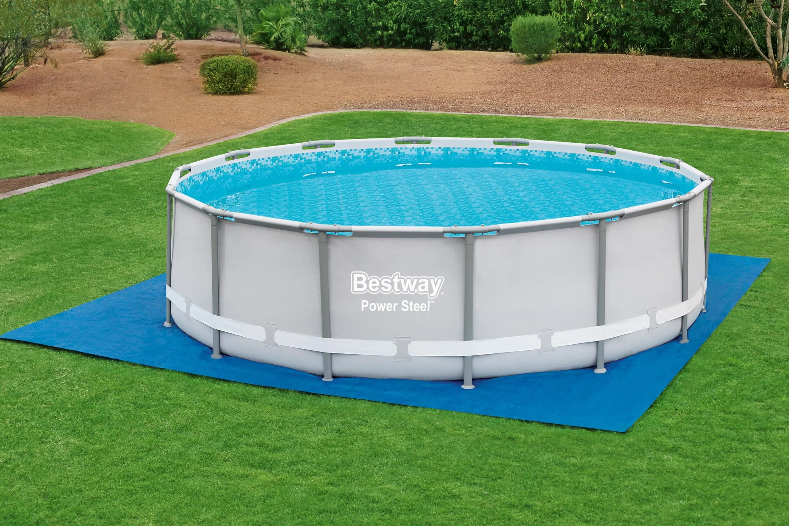 BETSWAY Tapiz Protector de Suelo 488x488 cm para Piscinas Desmontables Azul