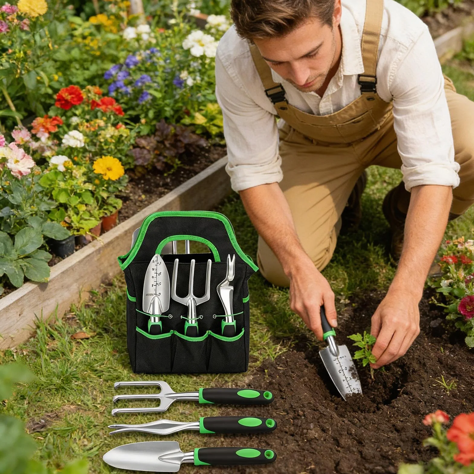 Herramientas De Jardinería Suministros De Plantas De Acero Inoxidable | Kit de Herramientas Manuales Jardín Floral Para Soltar Tierra Trasplantar Podar Amateur
